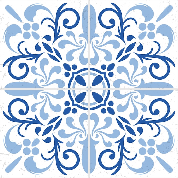 Hermoso patrón de azulejos ornamentales. Vintage azul para fondos, papel tapiz.