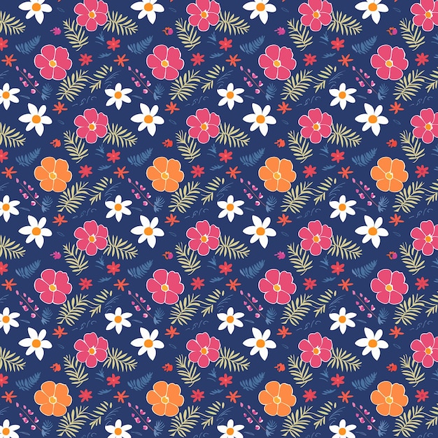 hermoso patrón sin costura floral de colores vector floral tela textil seda tono de melocotón fondo