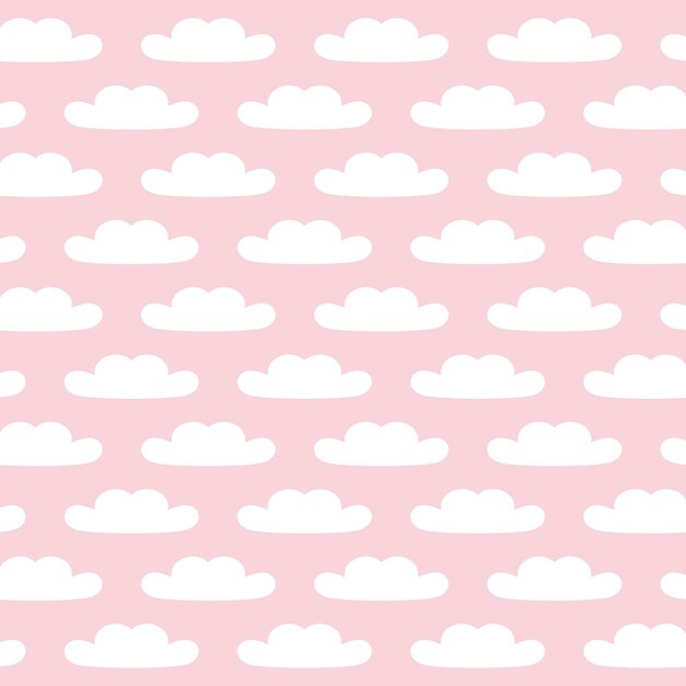 Un hermoso patrón sin costuras nublado en un fondo rosado