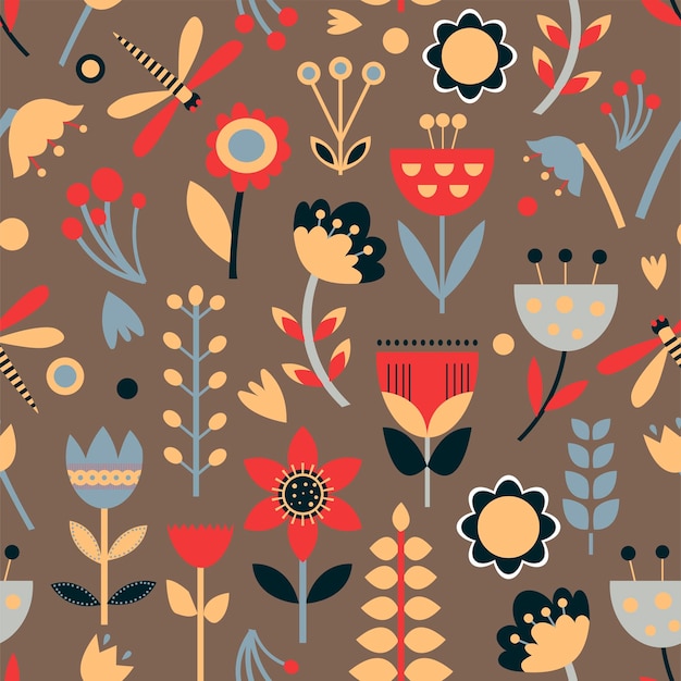Hermoso patrón sin fisuras para el diseño decorativo Ilustración de flores de corte de papel abstracto de vector