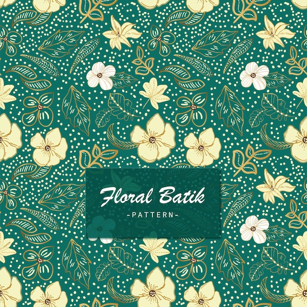 Hermoso patrón floral batik sin fisuras