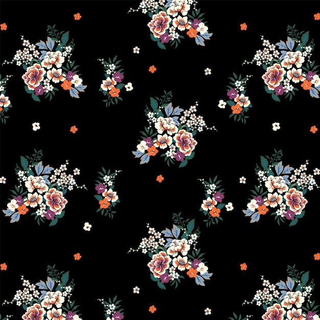Hermoso patrón floral rosa sin costuras