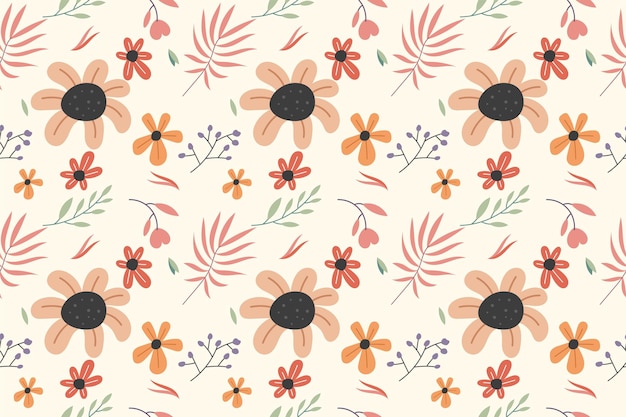 hermoso patrón de flores de verano con tonos de naranja