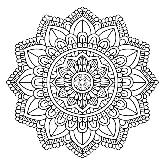 hermoso patrón de mandala en blanco y negro