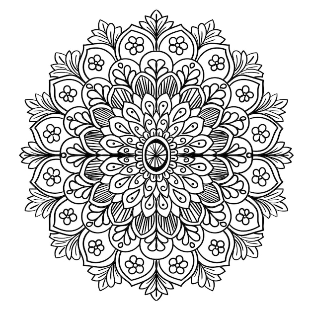 hermoso patrón de mandala en blanco y negro