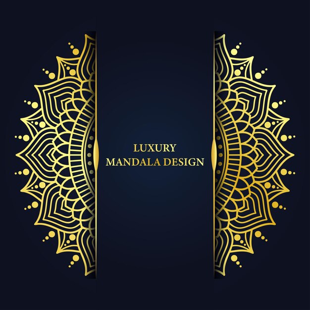 Hermoso patrón de mandala de oro de fondo