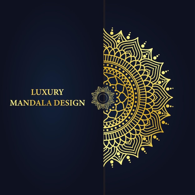 Hermoso patrón de mandala de oro de fondo