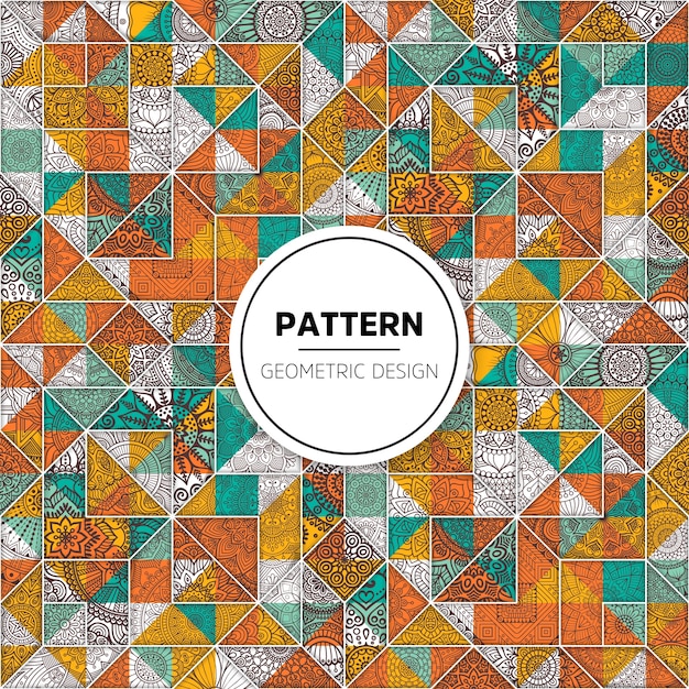 Hermoso patrón de mosaico con ornamentos