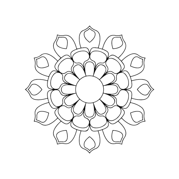 hermoso patrón de tatuaje de mandala blanco y negro