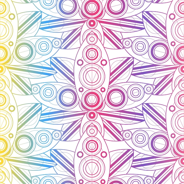 Hermoso patrón transparente de colores con adornos naturales. Fondo de flores de loto dorado. Ilustración de vector de plantilla de lirio de agua tropical. Decoración de moda en estilo indio vintage