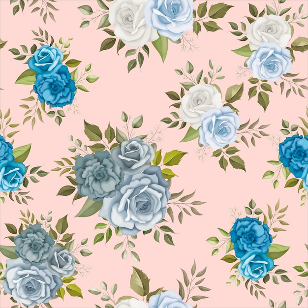 Hermoso patrón transparente floral dibujado a mano