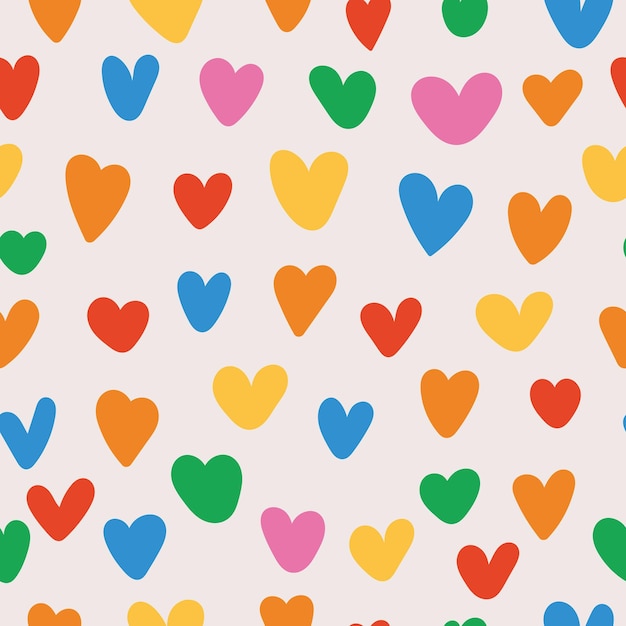 Hermoso patrón de vectores sin fisuras con corazones Ilustración abstracta