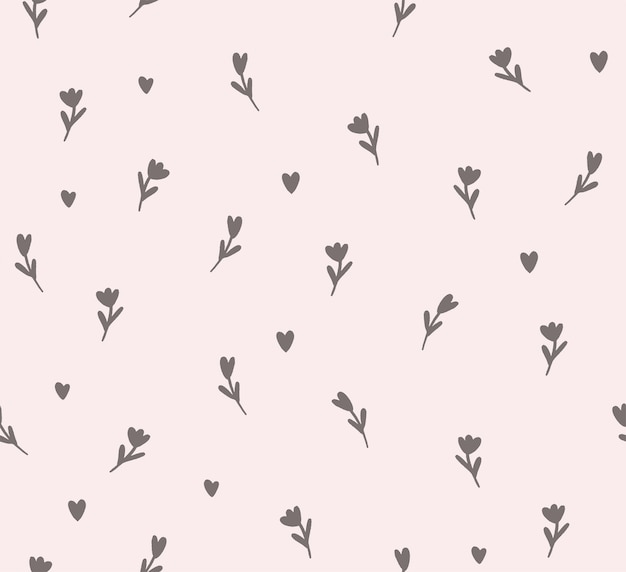 Vector hermoso patrón vectorial sin costura de flores con fondo rosado floral