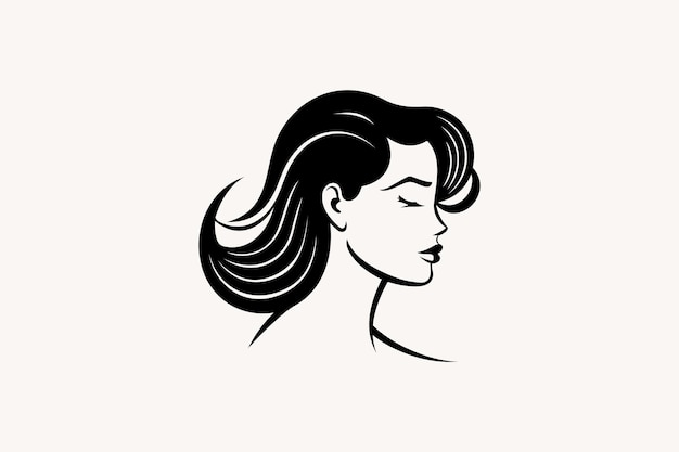 Hermoso, perfil, de, mujer, cara, vector