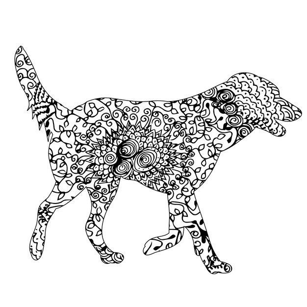 Hermoso perro zentangle