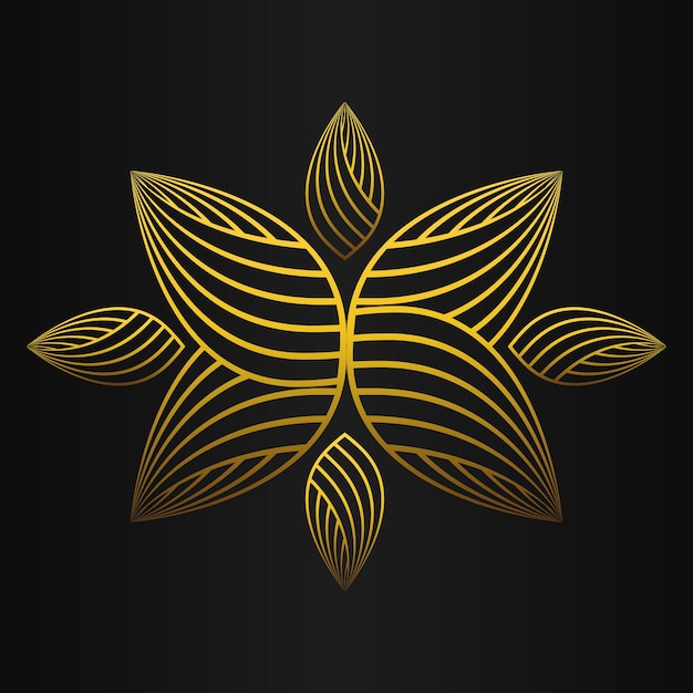 hermoso pétalo de flor dorado en fondo negro