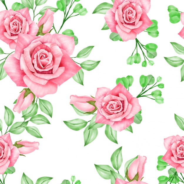 HERMOSO PLANTILLA ACUÁTICA DE SELLOS DE ROSA FLORAL