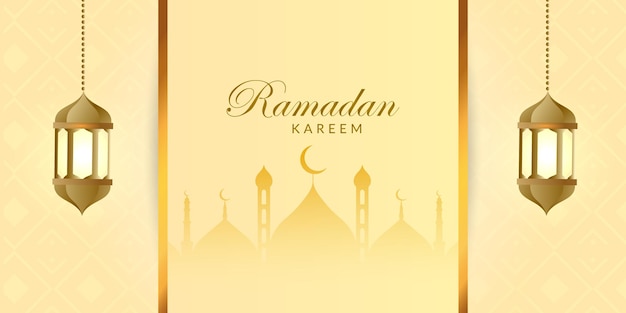 Hermoso Ramadán Kareem con diseño de banner