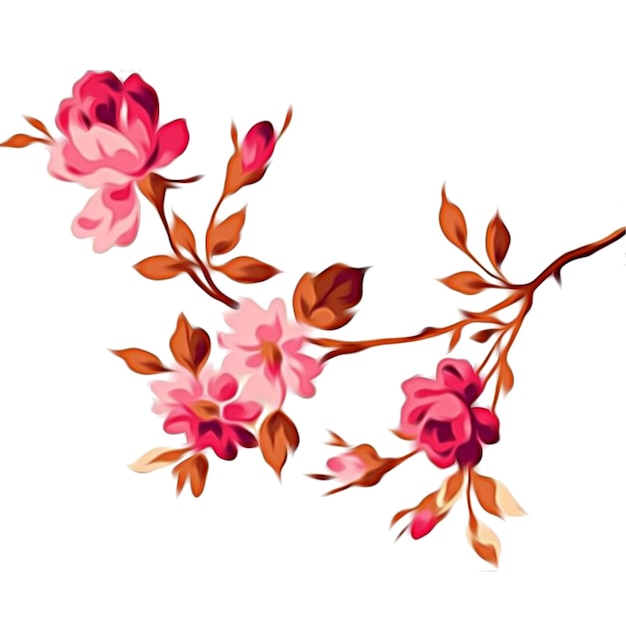 Hermoso ramo floral conjunto ilustración vectorial, hoja de flor, se dibuja una flor, planta de flor
