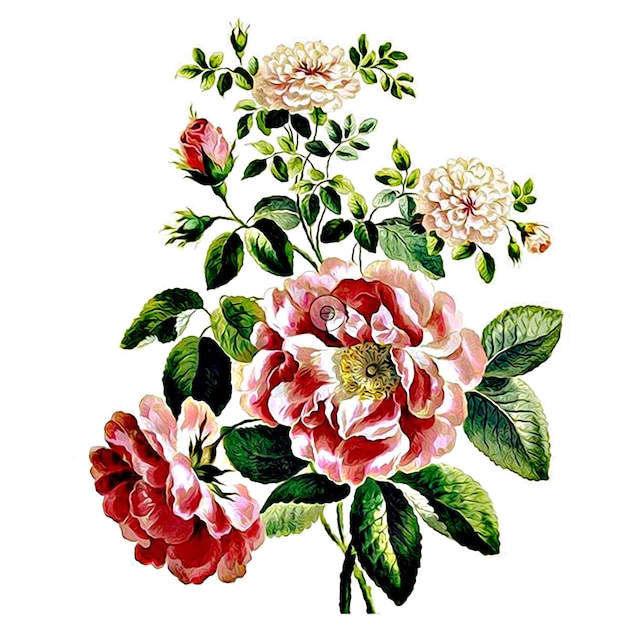 Hermoso ramo floral conjunto ilustración vectorial, hoja de flor, vegetación de acuarela, conjunto floral, ramo