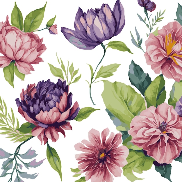 Hermoso ramo de flores de acuarela