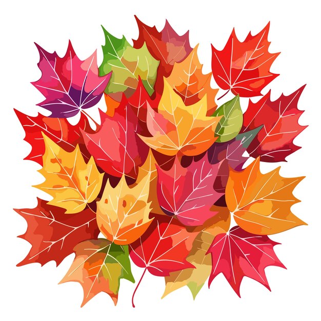 hermoso ramo de hojas de otoño acuarela