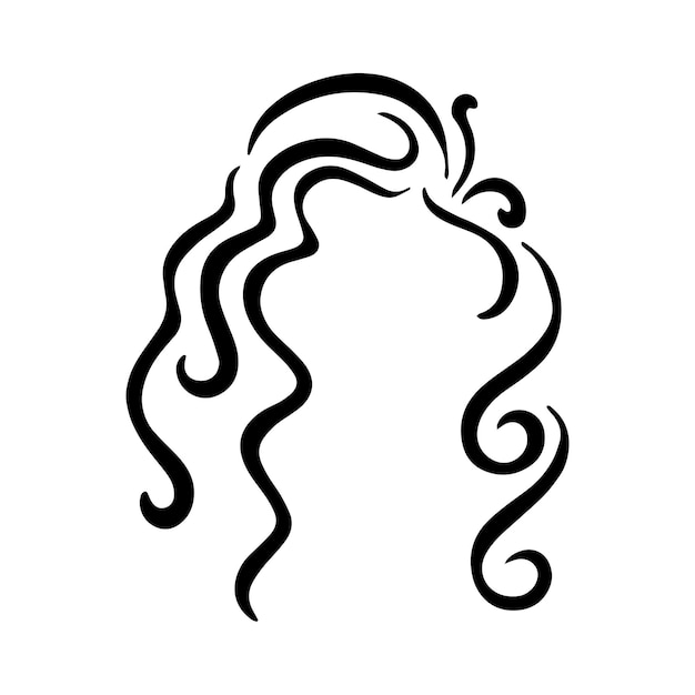 Vector hermoso resumen de la onda del cabello diseño del logotipo logotipo para el cuidado de la peluquería de belleza de salón de negocios