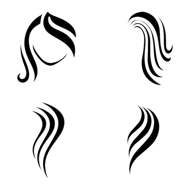 Hermoso resumen de la onda del cabello Diseño del logotipo Logotipo para el cuidado de la peluquería de belleza de salón de negocios