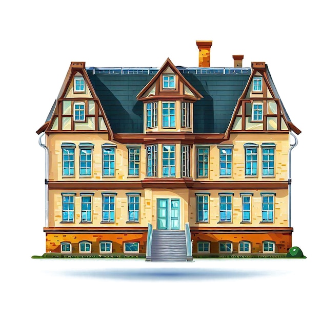 Hermoso retrato de una casa condominio edificio torreo ai imagen de ilustración digital de arte vectorial