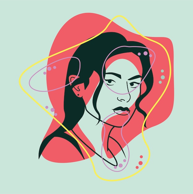 Vector hermoso rostro de una mujer