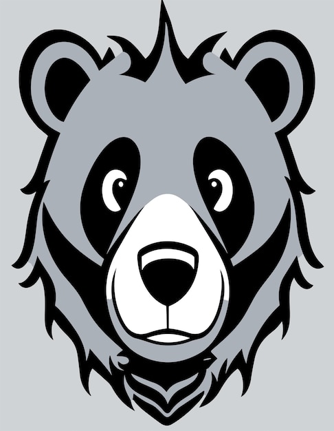 El hermoso rostro de oso diseño vectorial 2D