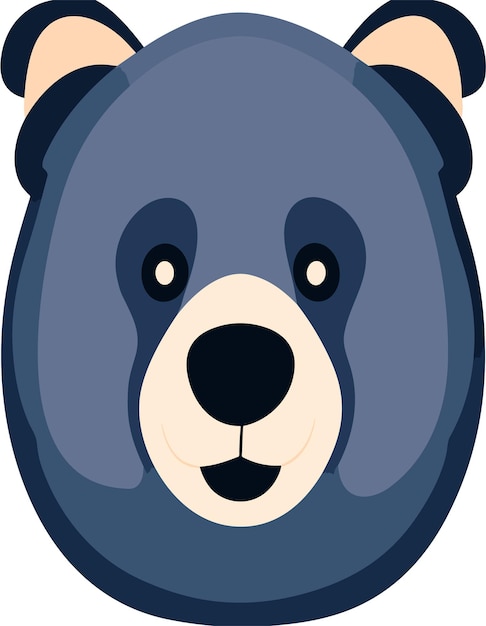 El hermoso rostro de oso diseño vectorial 2D