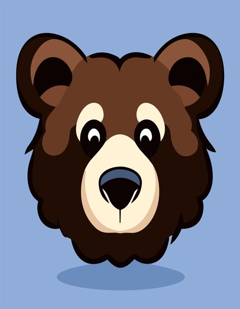 El hermoso rostro de oso diseño vectorial 2D