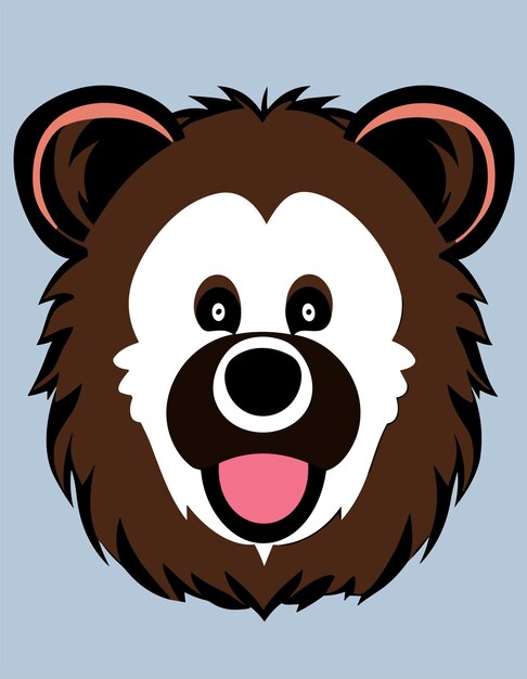 El hermoso rostro de oso diseño vectorial 2d