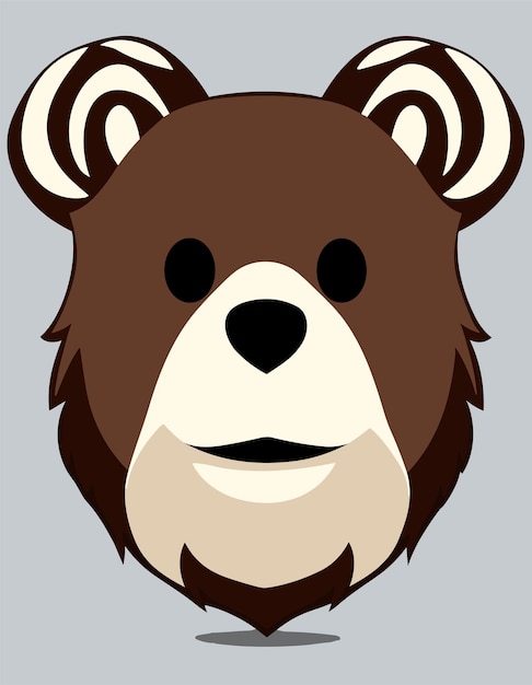 El hermoso rostro de oso diseño vectorial 2D