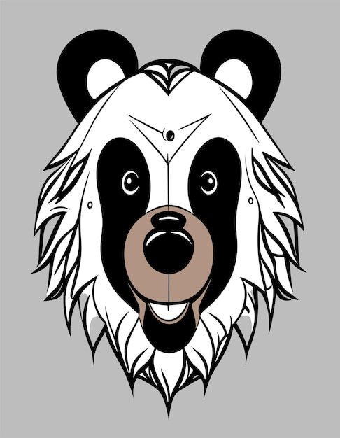 El hermoso rostro de oso diseño vectorial 2D