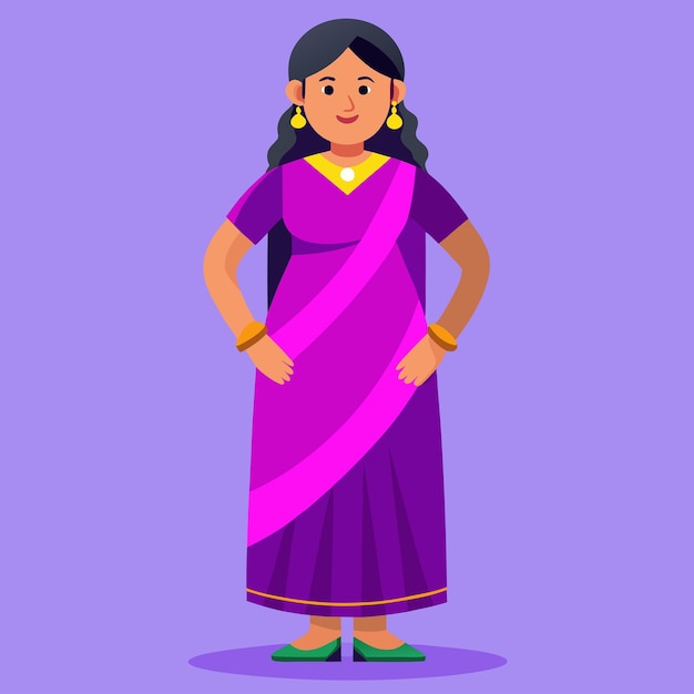 hermoso sari de boda tradicional indio y diseño vectorial de joyas