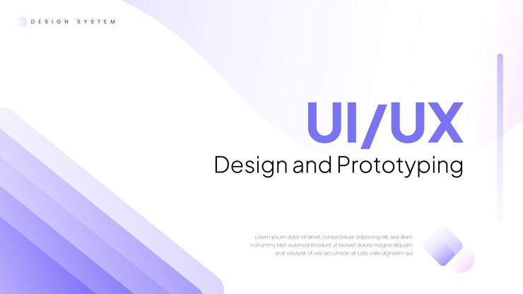hermoso UI UX minimalista diseño de diapositivas de paisaje con color púrpura y elemento abstracto