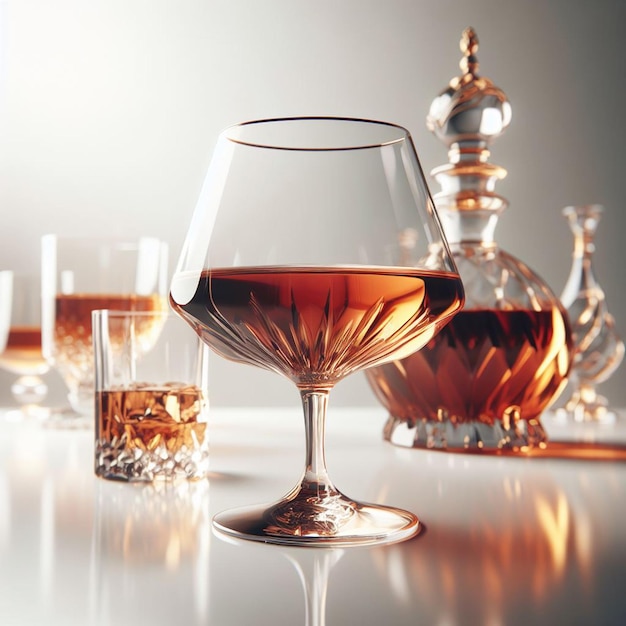 Vector hermoso vaso aislado de cognac rum icono de ilustración vectorial