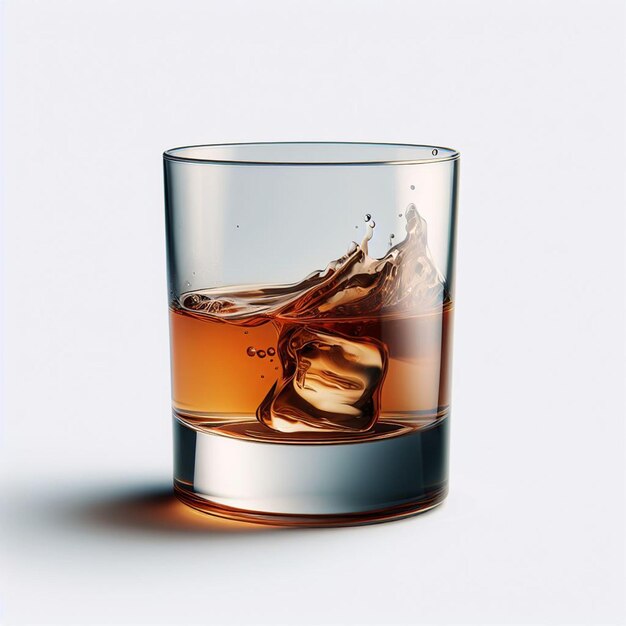 Vector hermoso vaso aislado de single malt bourbon blended whisky icono de ilustración vectorial de single malt
