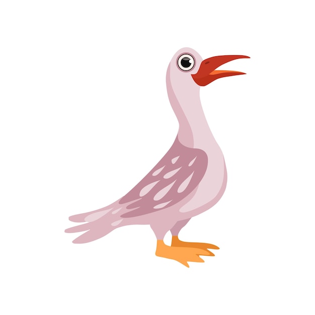 Hermoso vector de aves acuáticas ilustración aislada sobre fondo blanco