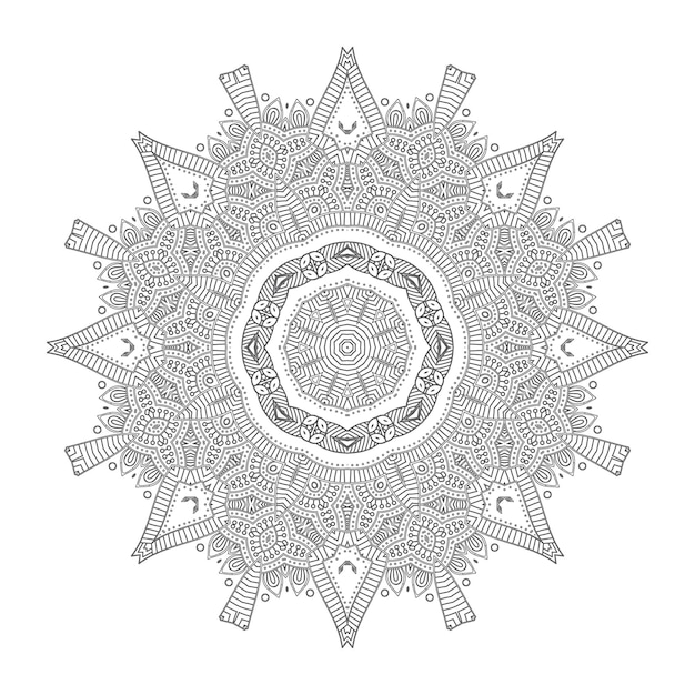hermoso vector de mandala de arte de línea para el diseño