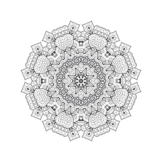 hermoso vector de mandala de arte de línea para el diseño