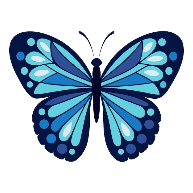 Un hermoso vector de mariposa azul