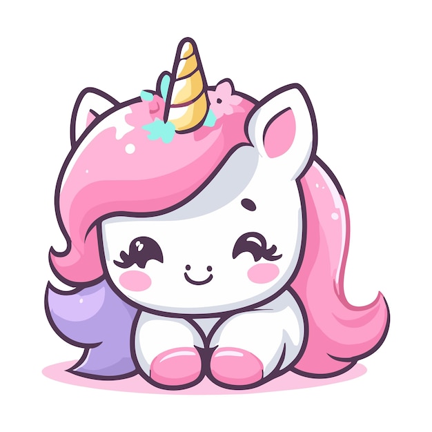 Hermoso vector de unicornio con fondo de colores