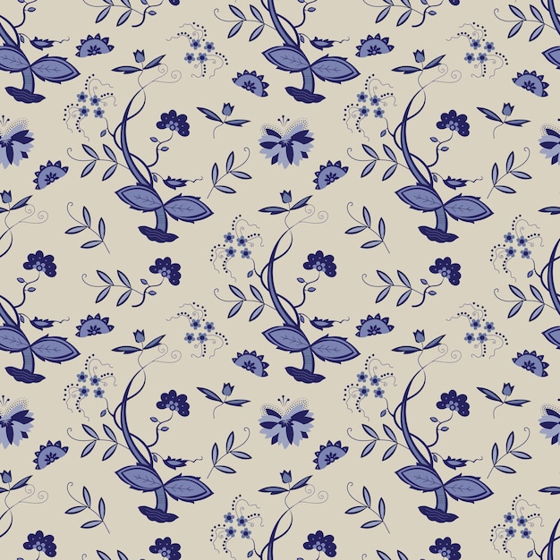 Hermoso vintage floral de patrones sin fisuras