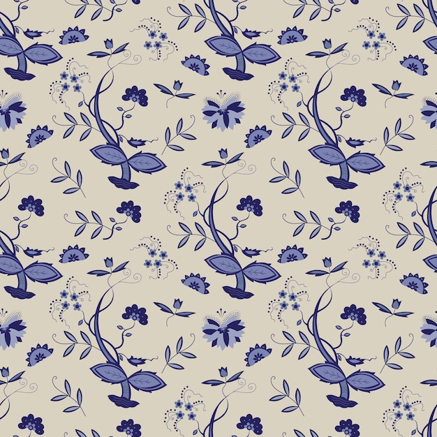 Vector hermoso vintage floral de patrones sin fisuras