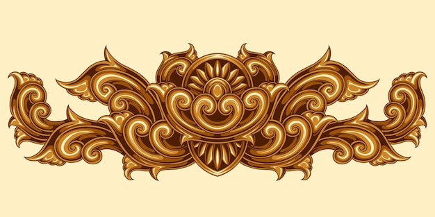 Hermosos adornos decorativos tallados diseñados para elementos