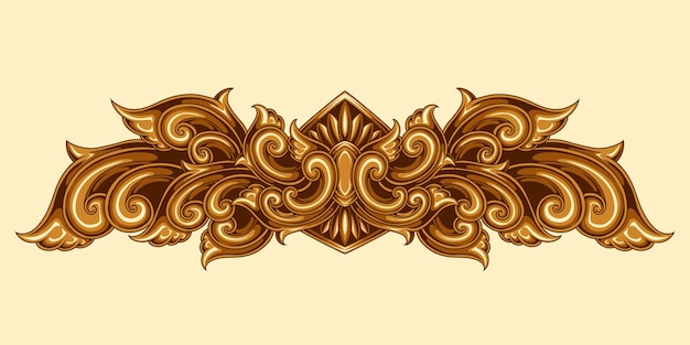 Hermosos adornos decorativos tallados diseñados para elementos