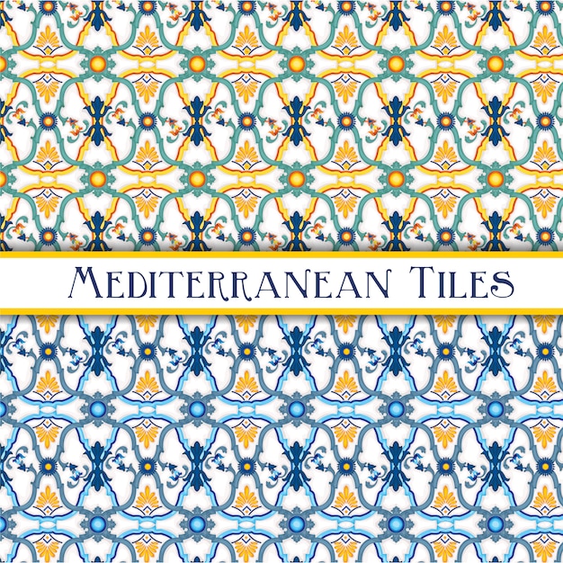 Hermosos azulejos tradicionales mediterráneos pintados